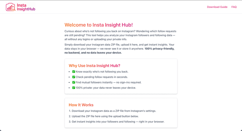 Insta Insight Hub project screenshot